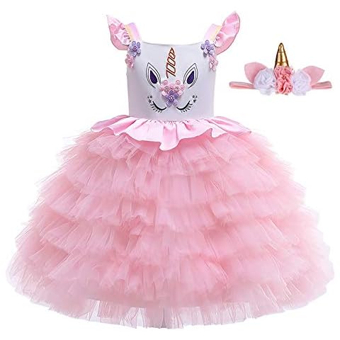 Baby Girls Unicorn Dress Birthday Party Outfit 6 Months to 4 Years (18-24 Months) Cover