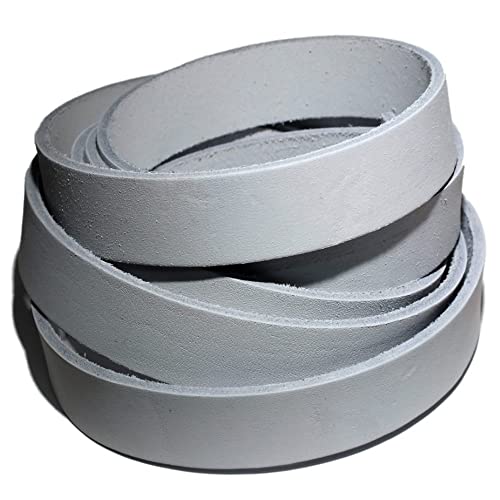 Tofl White Genuine Leather Strap And Leather Craft Scissors The Straps Are 72" Long 7/8" Wide And 1/16" Thick #TOP2