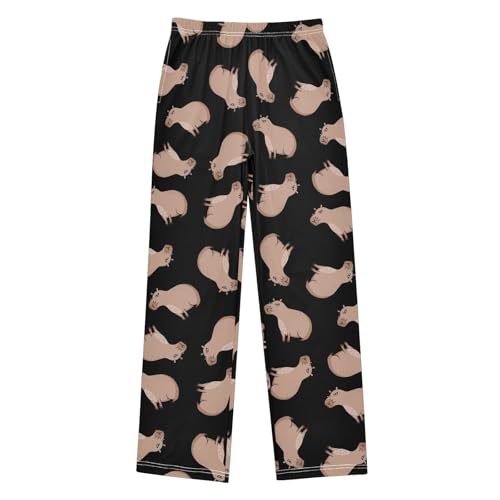 Boys' Pants Capybaras Light Black Long Bottoms Jogger Pants Elastic Waist Trousers with Pockets S-XL