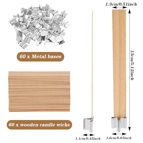 120 pzas Mechas de Madera Natural para Velas miniatura 2