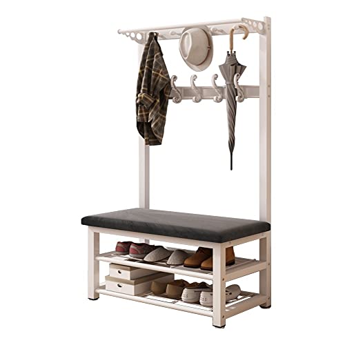 4 in 1 Garderobenständer mit Bank und Haken Multifunktionale...