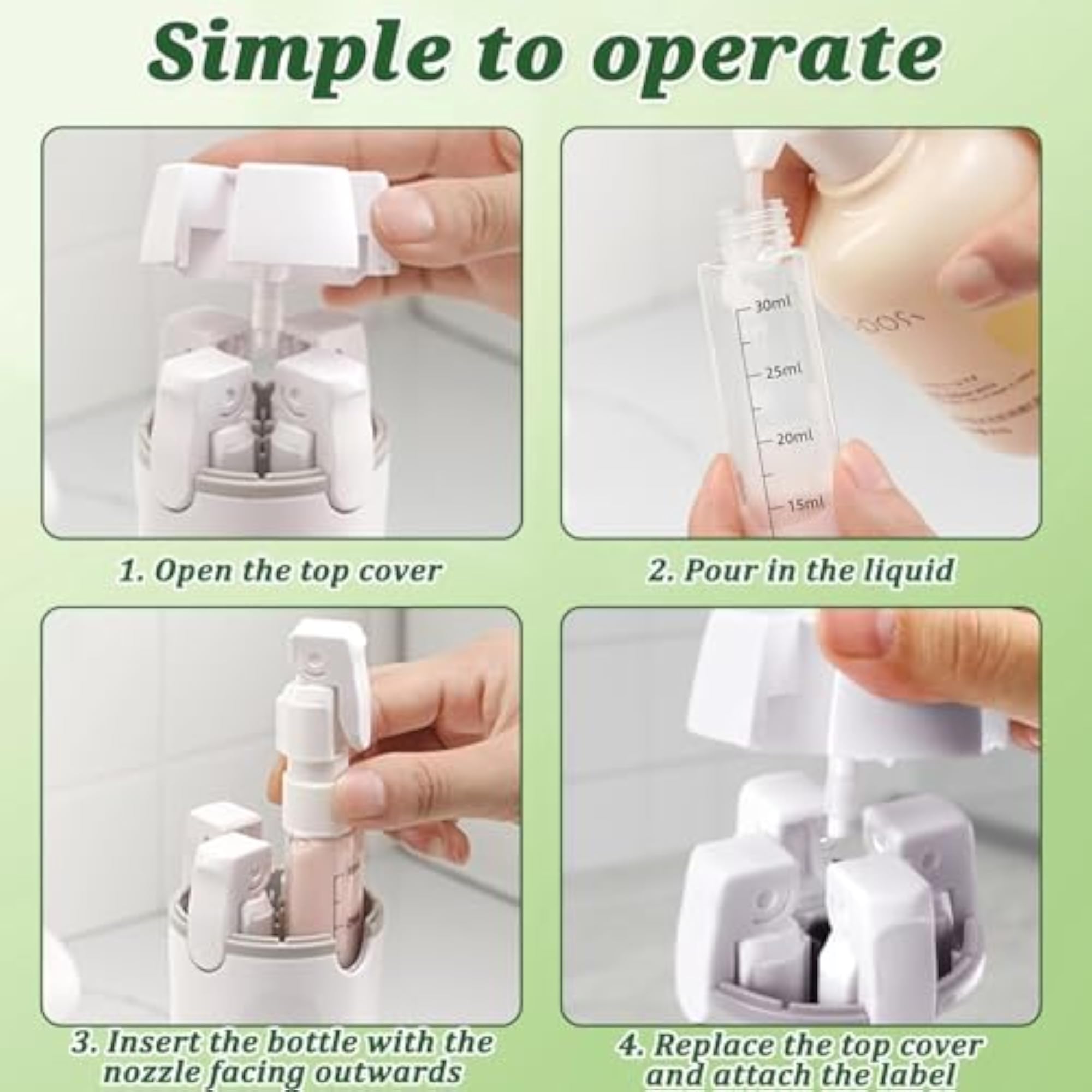4-in-1 Travel Dispenser for Toiletries