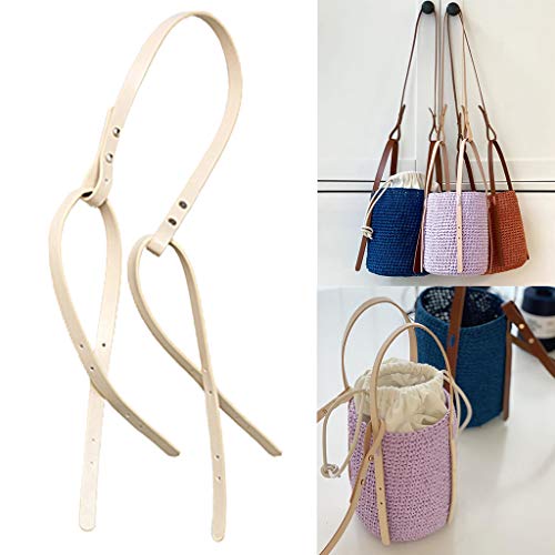F Fityle 2 peças de alças de couro para bolsa de ombro, alças de substituição e bolsa de crochê