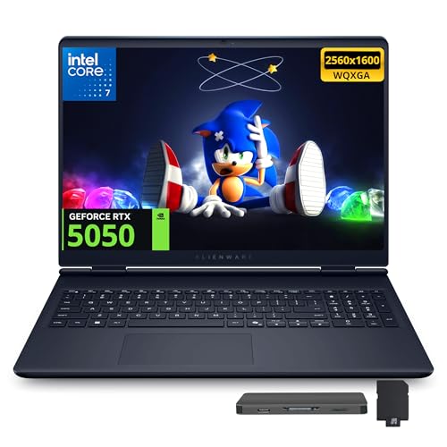 Dell Alienware Aurora 16 16 WQXGA 120Hz Gaming Laptop Intel Core 7 240H 16GB DDR5 2TB Storage(1TB SSD+1TB Docking Station Set) GeForce RTX 5050 8GB GDDR7 Backlit Keyboard Win 11 Pro Indigo