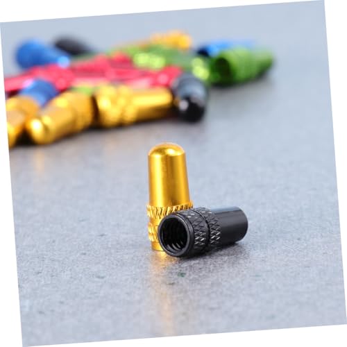 Zerodeko 30 piezas tapas de válvula de neumáticos para bicicleta de aleación de aluminio anodizado estilo francés cubiertas antipolvo ligeras para prevención de fugas de aire para ciclismo miniatura 5