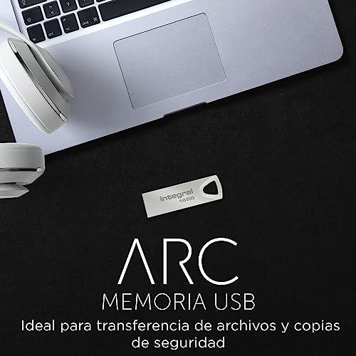 Image of Integral 16GB USB Memory 2.0 Flash Drive Arc with metal casing for keyring, a stylish and elegant solution to transfer and back-up your files
