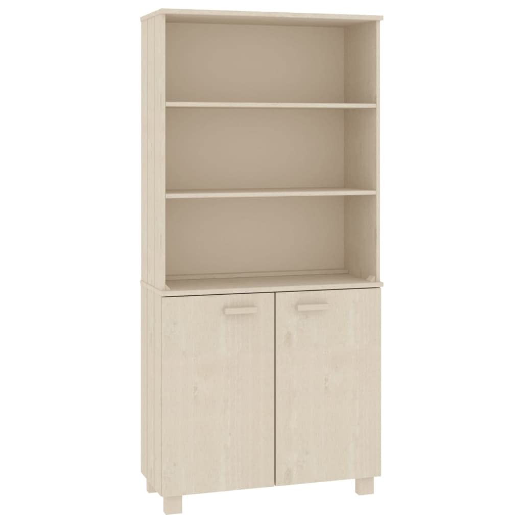 Armario de madera maciza de pino HAMAR color marrón miel de 85x35x180 cm