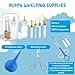 Furbeko 60Pcs Puppy Kitten Whelping Kit Birthing Supplies Newborn Whelping Supplies with Nursing Feeding Tube Record Charts Puppy Whelping Collars Urine Pads Gloves for Keeping Kitten Dogs Cats