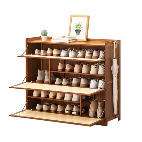 Mueble de zapatos compacto de bambú para eliminar el desorden en zonas de paso