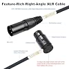 Devinal Rotatable Right-Angle XLR Cable, Adjustable-Angle Low-Profile XLR Microphone Adapter Connector, Straight Male to Right-Angle Female Mic Cord 0.7 FT 2 pcs #1