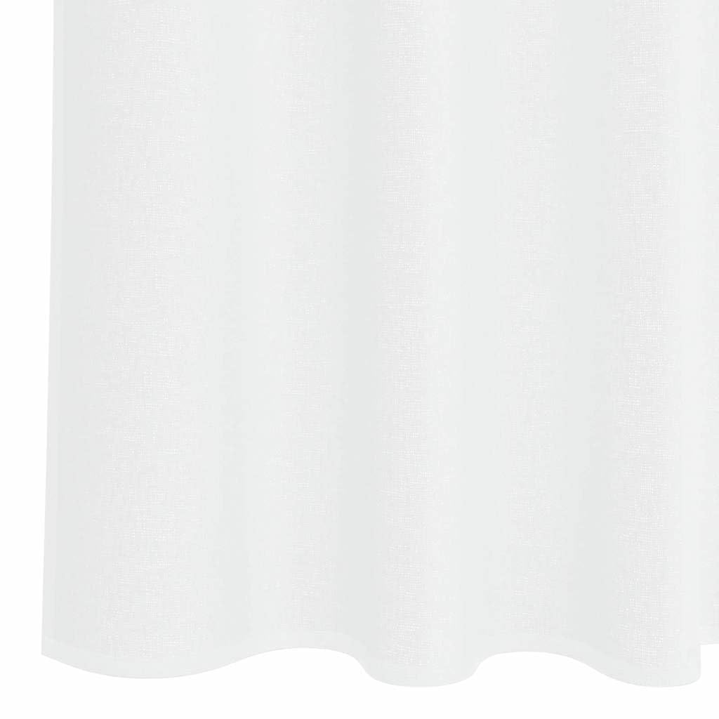 Cortina de gasa blanca de poliéster, 175 x 140 cm, 2 unidades, transparente, con ojales y cinta fruncida, cortina moderna para salón dormitorio, protección visual y protección solar ligera