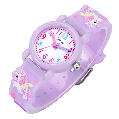 Image of Jewtme Kids Time Teacher Watches 3D Cute Cartoon Silicone Children Toddler Butterfly Wrist Watches for Ages 3-10 Boys Girls Little Child