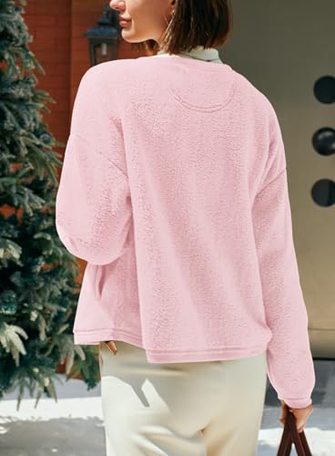 Image of Yanekop Womens Sherpa Jacket Button Down Fleece Winter Coat Fuzzy Jackets Chunky Cardigan Sweaters Open Knit Sweater