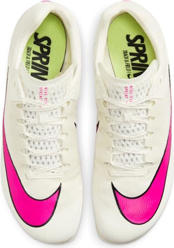Nike Rival Sprint Track & Field Sprinting Spikes (DC8753-101, Sail/Light Lemon Twist/Guava Ice/Fierce Pink) Size 12.54