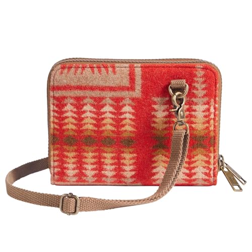 Pendleton Harding Wool Crossbody Organizer, 6.5 x 5 x 2 inches, Red Multi, Multiple Card Slots2