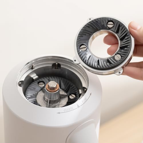 Image of beanglass T64 Single Dose Coffee Grinder, 64mm Flat Burrs Electric Espresso Grinder (White)