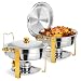 ROVSUN 5 Qt 2 Packed Full Size Upgraded Stainless Steel Chafing Dish Buffet Silver Round Catering Warmer Set with Food and Water Trays, Mirror Cover, Thick Stand Frame for Kitchen Party Banquet