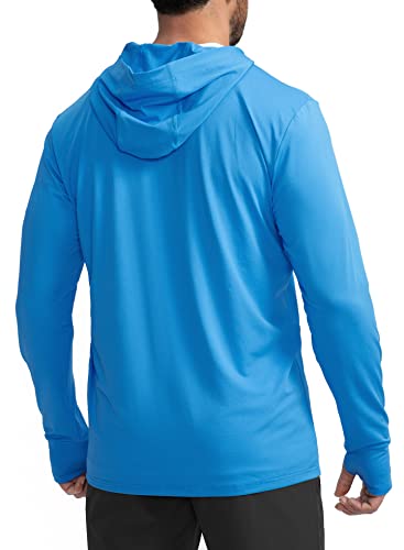 Image of Men's UPF 50+ Light Jacket Full Zip Sun Protection Hoodie Long Sleeve Sun Shirts for Men Hiking Fishing Zip Pockets