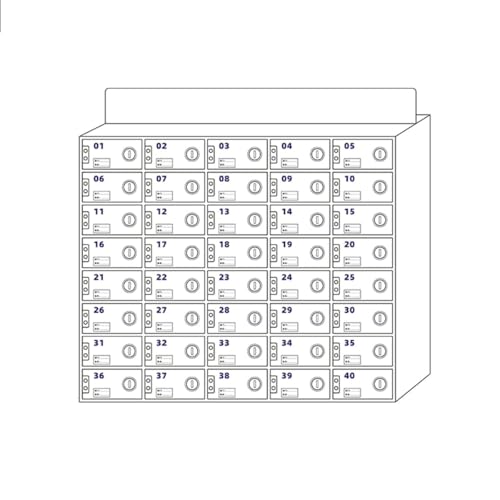 OGMOYT 30/40/50/60 Slots Cell Phone Locker Box, Acrylic Mobile Phone Storage Cabinet with Door Locks and Keys 锛孨Ame Tags 锛學All-Mounted Pocket Locker,40Slotsone Size
