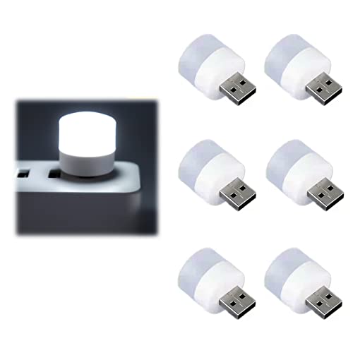 Neioaas Usb Night Light,Led Mini Light Bulb,Energy-Saving Light,Plug In Night Light,Small Night Lights,White Usb Light,Mini Usb Light Ideal For Bedroom, Nursery, Hallway, Kitchen Car(6 White Light) #TOP27