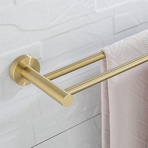 Toallero baño oro cepillado doble barra de pared moderno 6