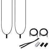 Auyuve 2 Replacement Wakeboard Tower Rack Bungee Cords with Pull Tab Black Elastic Bungee Shock Rope Wakeboard Tower Rack Parts for Wakeboard, Wakesurf, Ski, Surfboard, Kneeboard, Length 53'