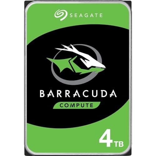 Seagate Barracuda 4 TB interne Festplatte, HDD, 3.5 Zoll, 5400 U/Min, 256 MB Cache, SATA 6 Gb/s, silber, Modellnr.: ST4000DM004