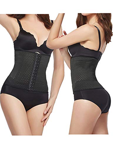 Image of Youloveit Women's Waist Trainer Corset for Everyday Wear Steel Boned Tummy Control Body Shaper with Adjustable Hooks