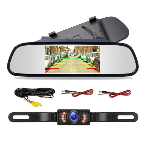 Capteur de stationnement avec moniteur miroir 4,3" et caméra de recul pour voiture