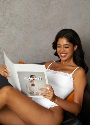Image of Navneet Women Sexy Lace Bodysuit Lace Trim High Cut Thong Spaghetti Strap Cami Bodysuit Going Out Tank Tops Body Suit