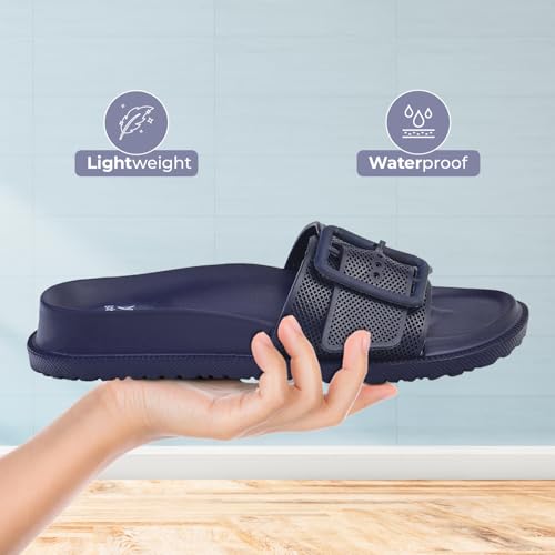 Image of YOHO Grape Sliders for Women & Girls | Stylish,Cushioned, Lightweight Slides & Waterproof Flip Flops | Adjustable Buckle | Comfortable Monsoon Footwear