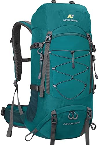 N NEVO RHINO Waterproof Hiking Backpack 50L/60L, Camping Backpack with Rain Cover, Hiking Travel Mountaineering Backpack