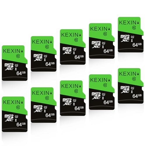 KEXIN Tarjeta Micro SD de 64 GB Clase 10 Micro SDHC UHS I Tarjeta de Memoria C10, U1 para Tableta, Smartphone, dron, cámara de salpicadero