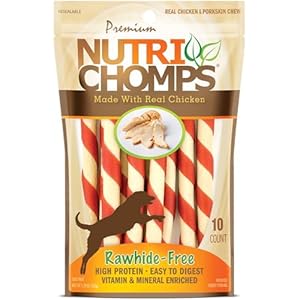 NutriChomps 5 inch Twists,Rawhide-Free Dog Treats, Easy to Digest, Healthy, 10 Count, Real Chicken flavor NutriChomps 5 inch TwistsRawhide Free Dog Treats Easy to Digest Healthy 10 Count Real Chicken flavor