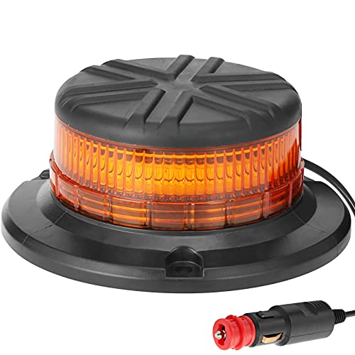 Gyrophare LED orange magnétique 12/24V avec fixations pour tracteurs et camions