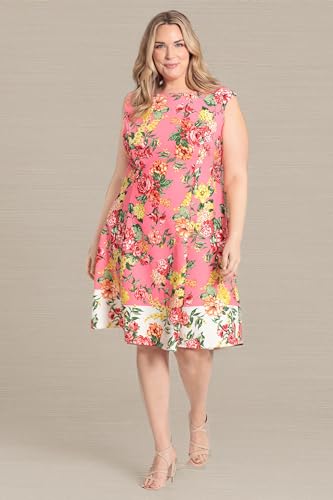 Image of London Times Womens Dresses Cap Sleeve Fit and Flare - Elegant Summer Cocktail Graduation Garden Party Wedding Guest Dress