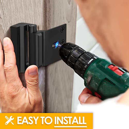 Image of Door Locks for Front Door Reinforcement Lock, Home Security Door Latches for Top of Door Locks for Kids Safety from Inside Withstands 800Lbs, Extra Child Proof Flip High Night Lock to Defend Home