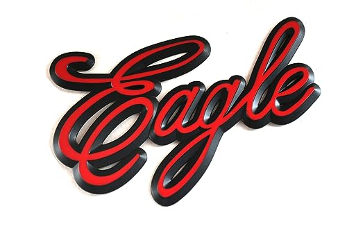 Image of Pair Set Eagle Emblems 3D Badge Truck Decal Replacement for International 9400 Eagle Logo 3525293C1 (Red)