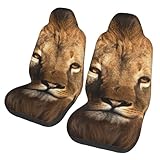 EdWal Housses de siège avant avec imprimé lion africain, facile à installer, deux housses de protection pour sièges de voiture, camions, SUV