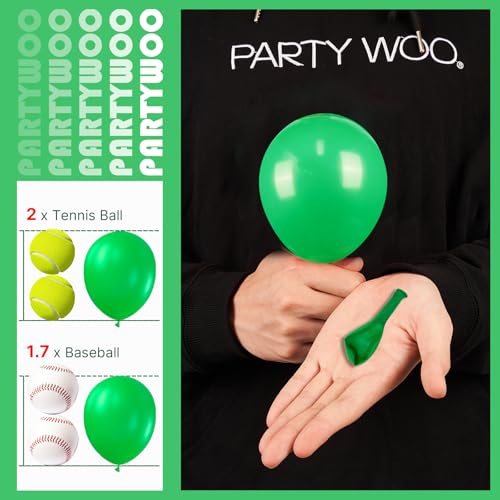Image of PartyWoo Green Balloons 100pcs 5 Inch Green Latex Helium Balloons for Birthday Baby Shower Graduation Engagement Wedding Dinosaur Jungle Golf Football Baseball Theme Party Decorations Green-Y24