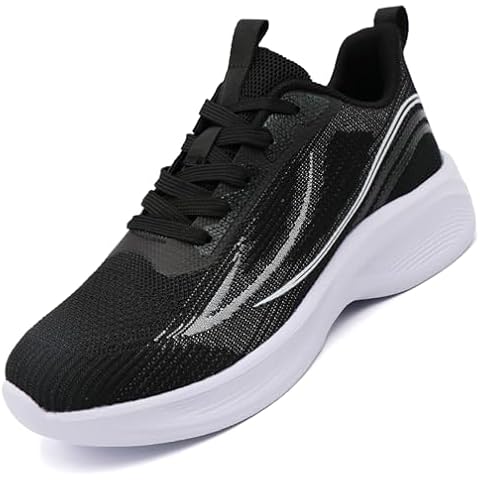 Beita Womens Running Shoes Walking Sneakers Gym Workout Shoes Anti Slip Breathable, Black, 8 Cover