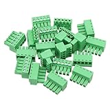 MECCANIXITY 20PCS 5-Pin PCB Mount Screw Terminal Block Connectors 3.81mm/0.15inch Pitch Circuit Board Connectors for Home Appliances, Industrial Projects