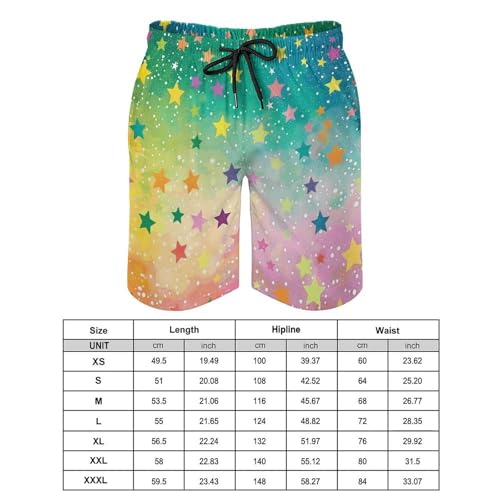 Men's Swim Trunks Quick Dry Board Shorts with Pockets Beach Shorts Color Stars Bathing Suits for Men2