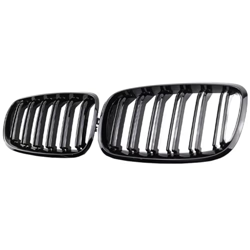Parrilla delantera de doble listón negro brillante para BMW X5 X6 E70 E71 3
