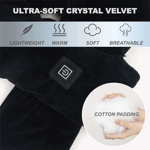 Cordless Heated Scarf with 5000mAh Power Bank, Neck Heating Pad (Black) - image 8