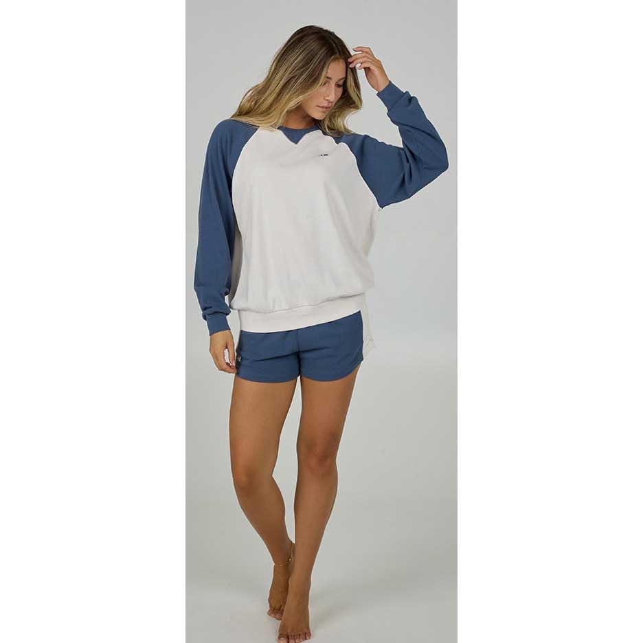 Salty Crew Women’s Gone Sailin Raglan Crewneck Sweatshirt – Lightweight Striped & Solid Coastal Pullover3