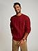PJ PAUL JONES Mens Crewneck Knit Sweater Long Sleeve Cable Knit Pullovers Regular Fit Textured Sweaters Burgundy XXL