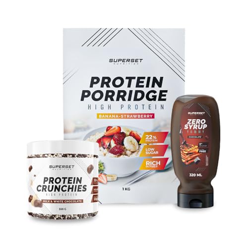 BREAKFAST PACK - PORRIDGE - PROTEIN CRUNCHIES Chocolate con leche y blanco + ZERO SYRUP Chocolate