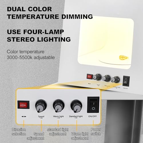 Image of Electric Turntable Light Box for Jewelry Photography, Dimmable Rotating Softbox for 3D Scanning and Video, Photo Studio Equipment