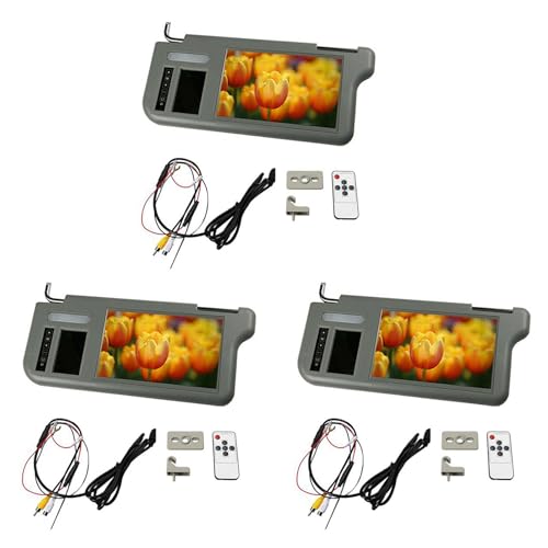 Monitor de coche para visera izquierda con pantalla LCD gris de 7 pulgadas y 2 canales
